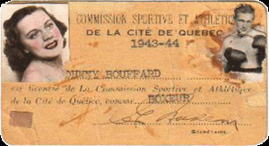 Licence de la Commission Sportive et Athlétique de la Cité de Québec de 1943 à 1944