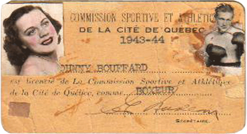 Licence de la Commission Sportive et Athlétique de la Cité de Québec de 1943 à 1944