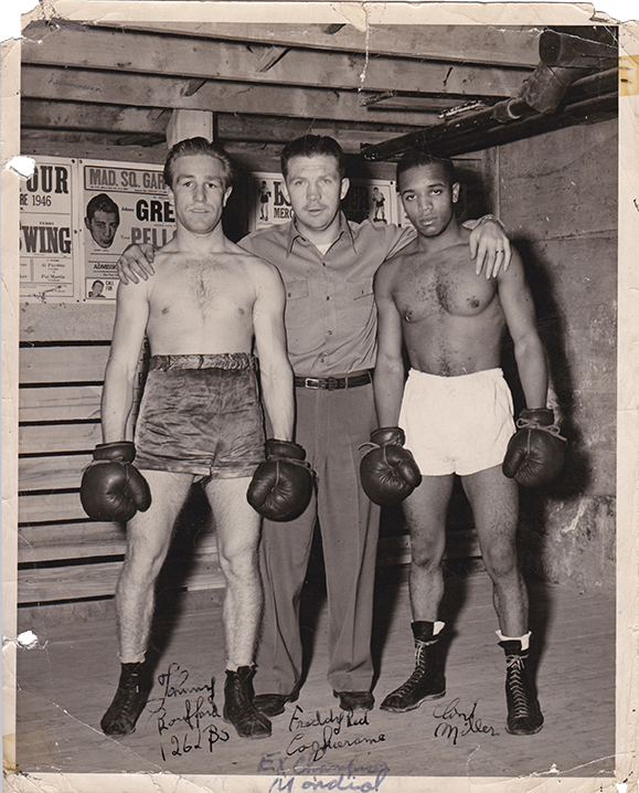 Johnny Bouffard 126 livres avec Freddy Red Coquerane ex-champion mondial et Clint Miller