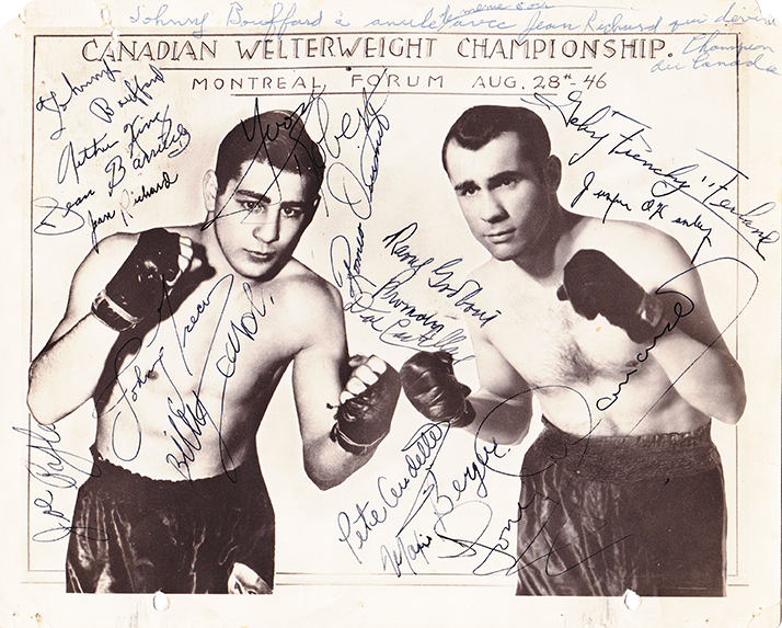 Combat Johnny Bouffard annulé pour le même score avec Jean Richard qui devient champion Canadien au Forum de Montréal