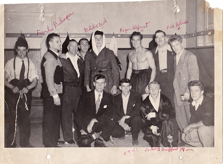 Franki Bélanger, Blaki Noël, Roger Wanut, Gus Bouffard nommé Kid Blondie et Johnny Bouffard 19 ans en 1941