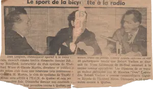 Johnny Bouffard article de journal de l'entrevue de la station de radio de Thetford Mines