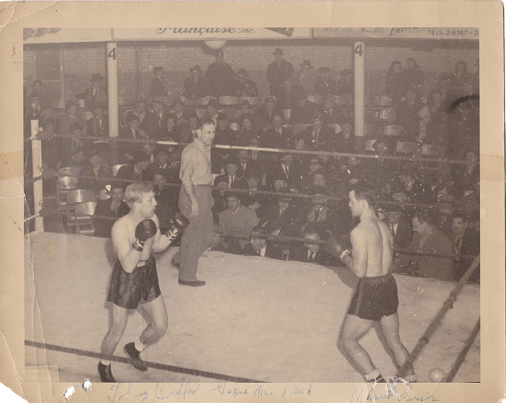 Combat Johnny Bouffard gagne par décision au 6ième rondes contre Maurice Vanier