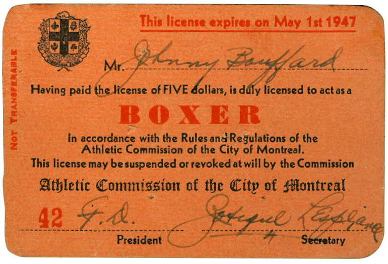 Carte de licence de la Commission Sportive Athlétique de Montréal