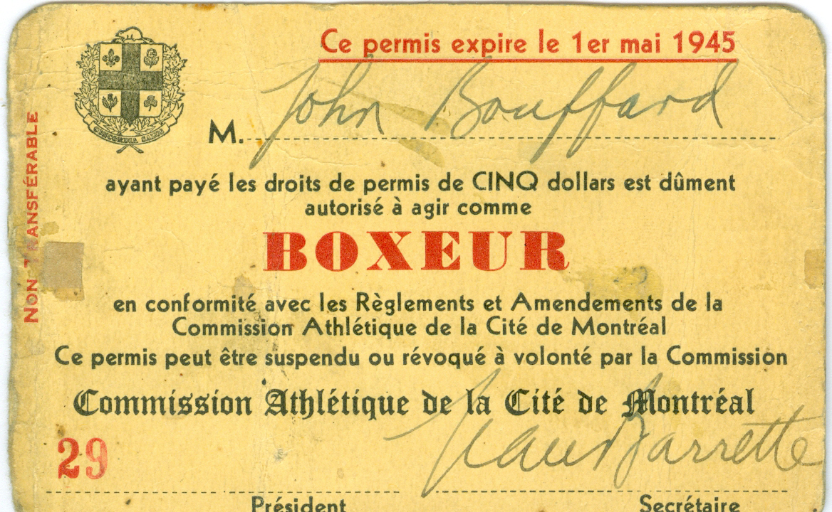 Carte de licence de la Commission Sportive Athlétique de Montréal