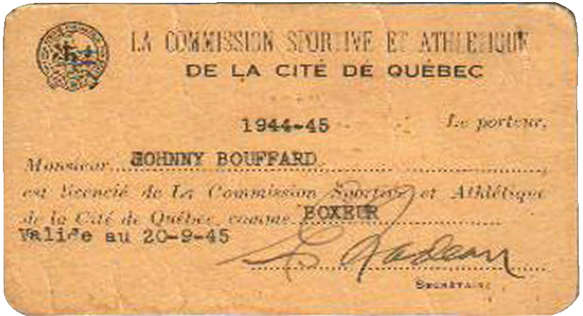 Carte de licence de la Commission Sportive Athlétique de Québec